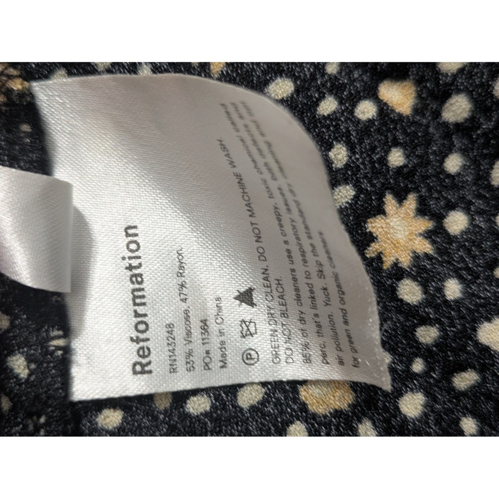 Reformation Slip Dress Crimini Midi Posie Ditsy Floral Black Size 4 Pullover - Picture 5 of 12